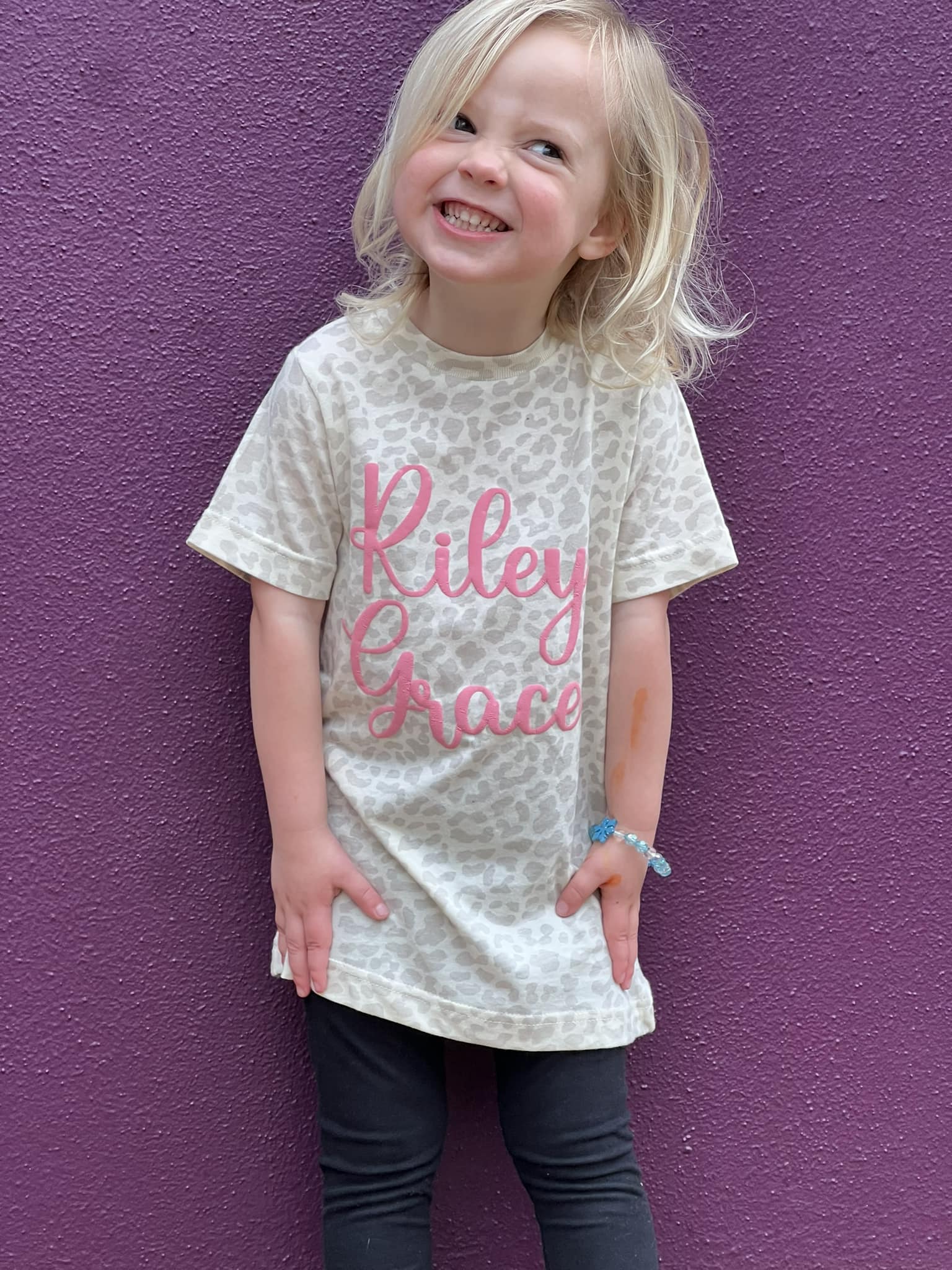 Custom Name Leopard Tee