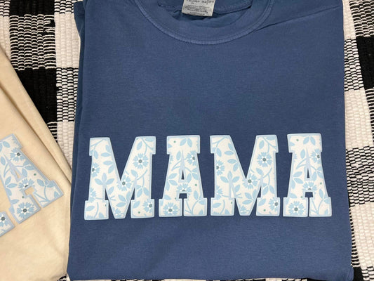 Custom Blue Paisley Printed Puff