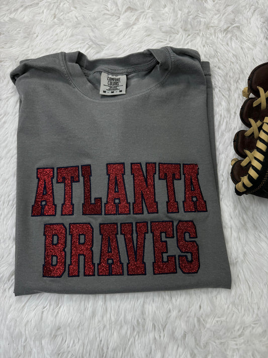 CUSTOM Glitter Embroidery Long Sleeve Comfort Colors