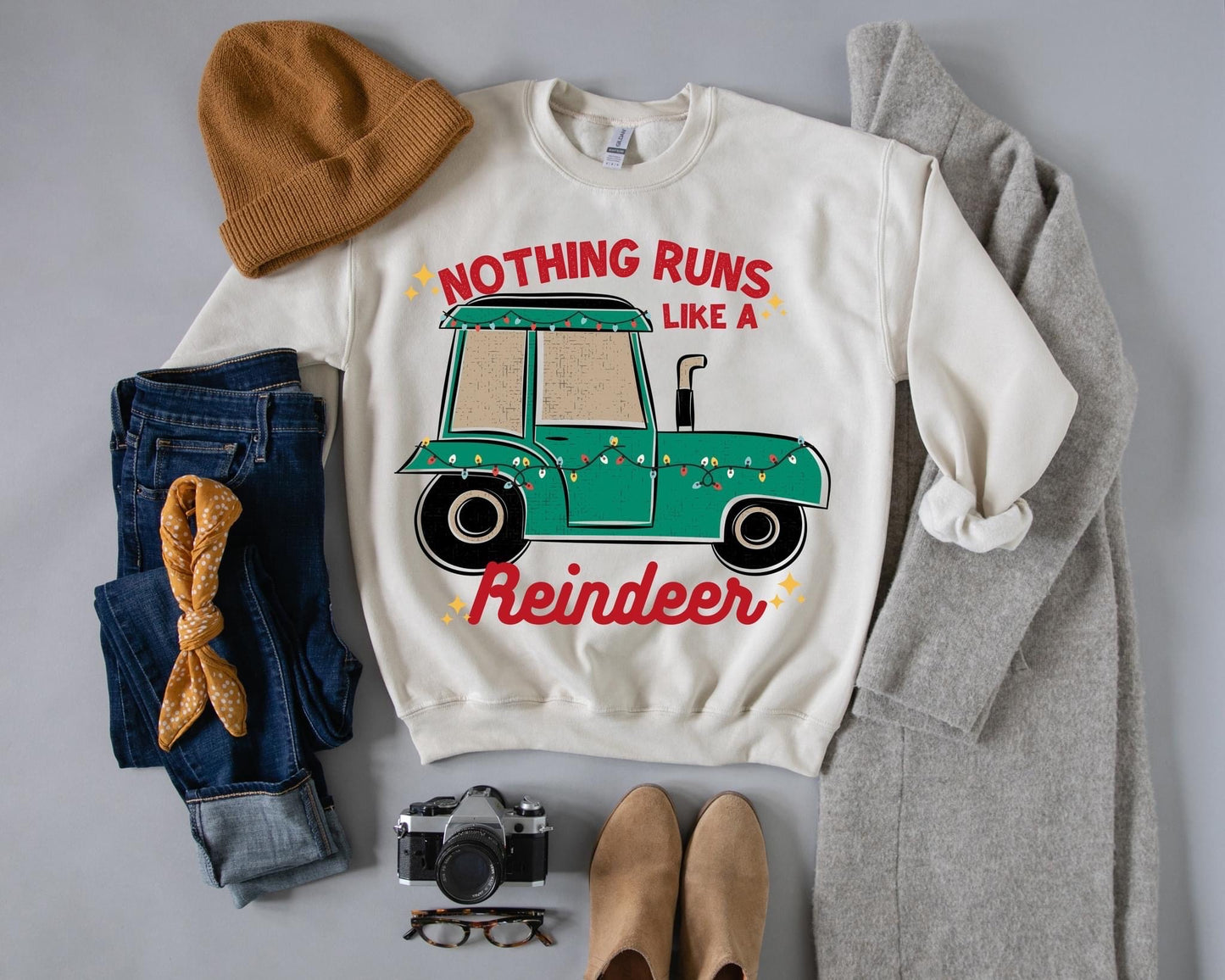 Nothing Runs Like A Reindeer Crew Fleece