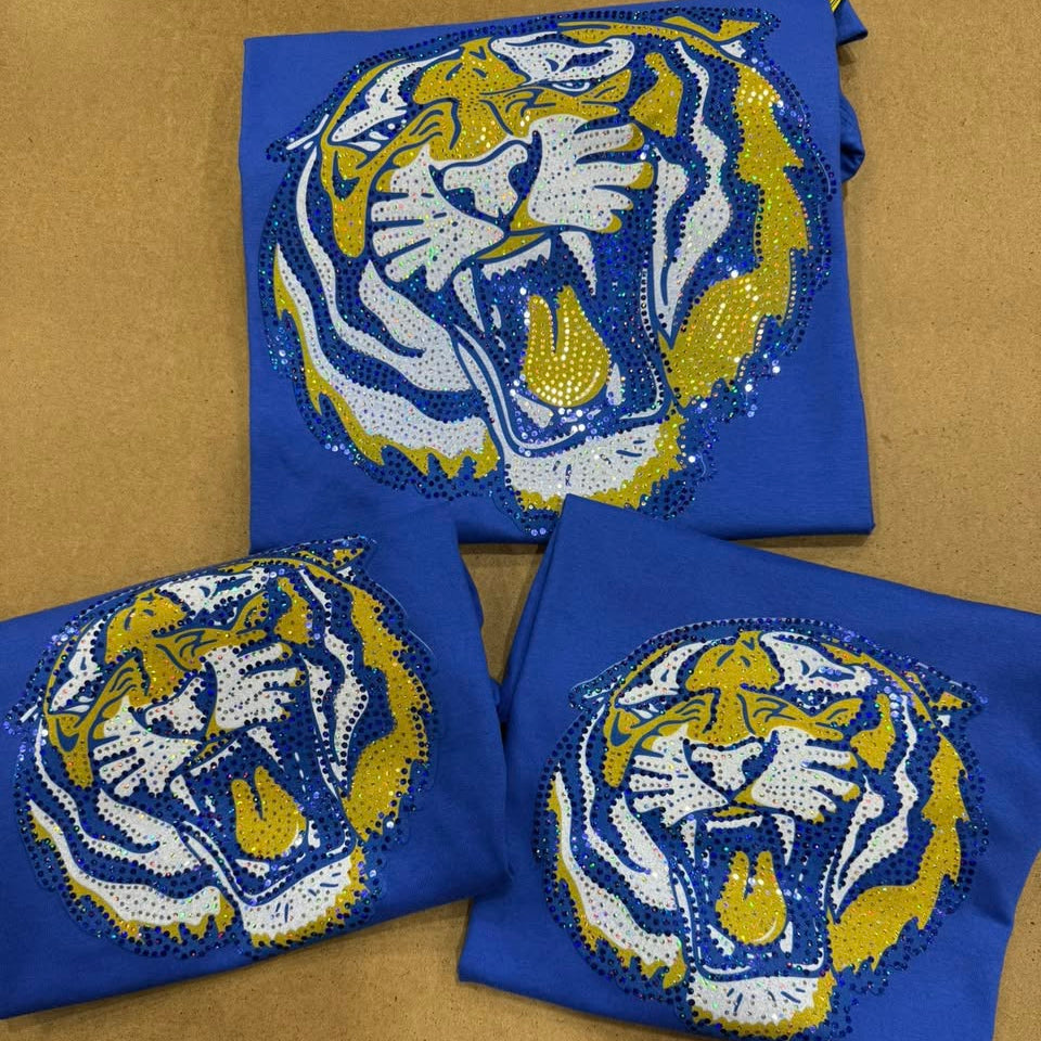 Yellow Blue Tiger Mascot