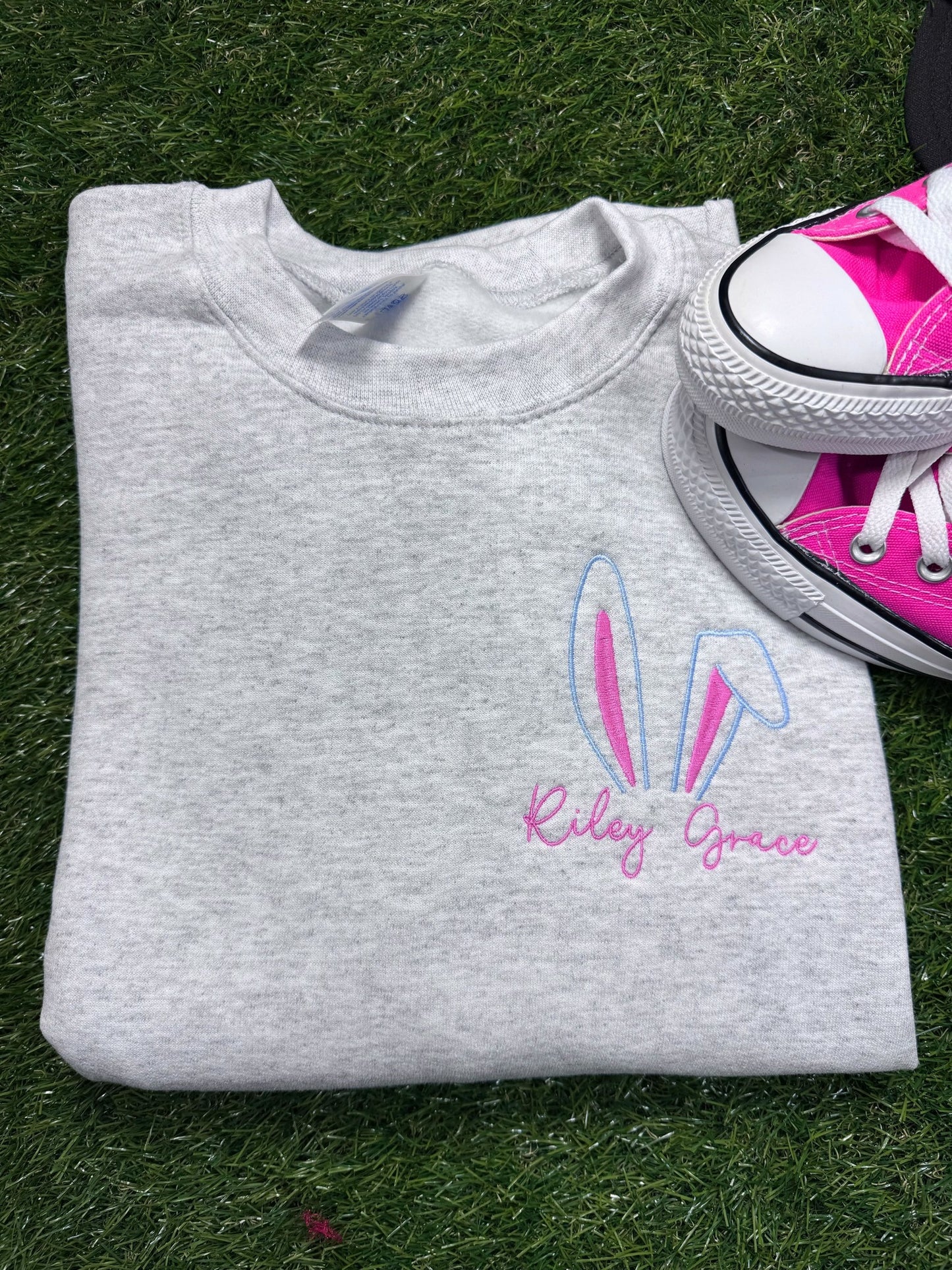Custom Name Bunny Ears Embroidery Pocket