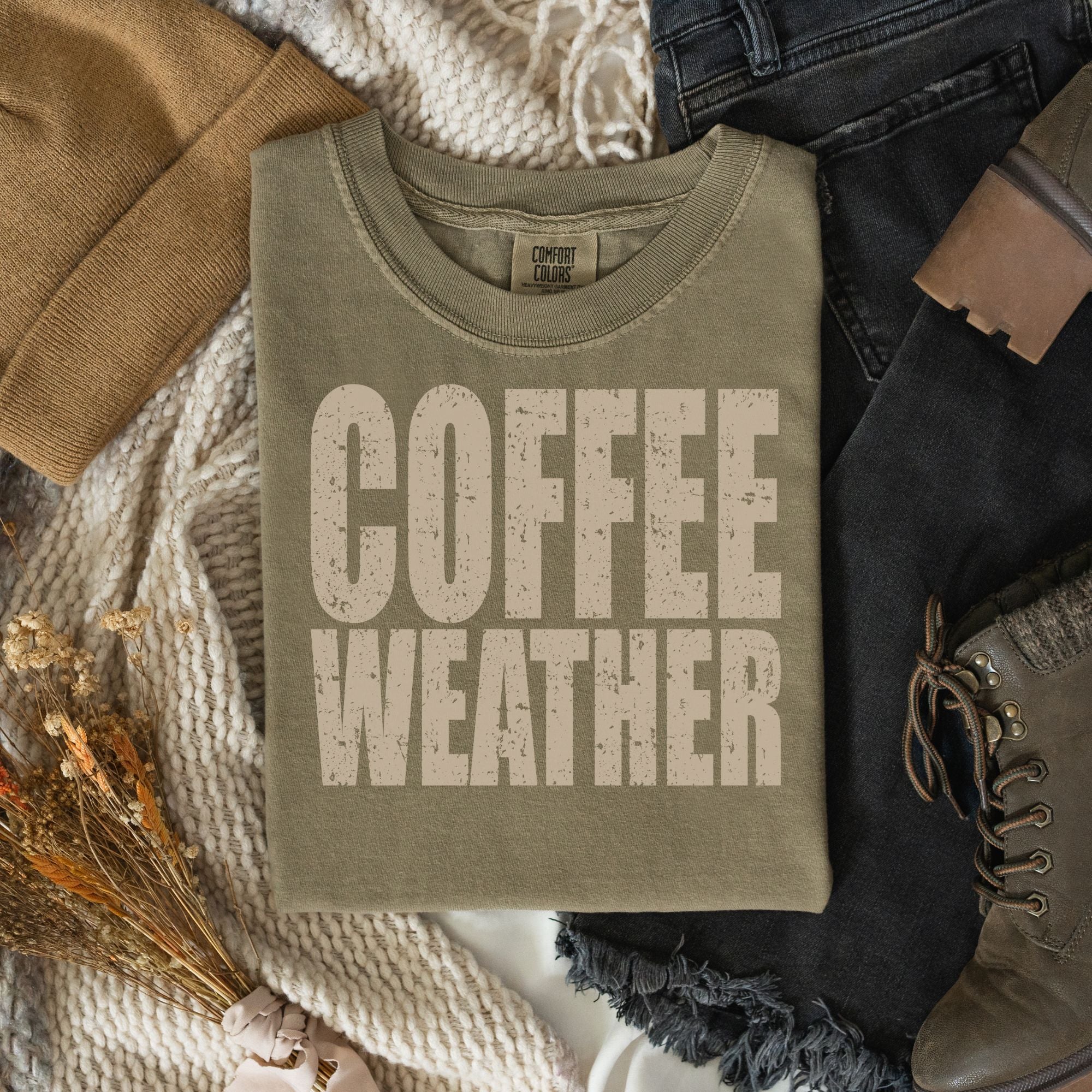 Coffee weather distressed