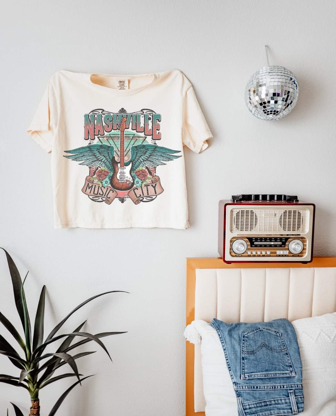 Nashville Music City Boxy Crop