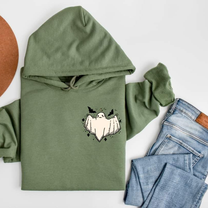Cute Ghost With Bats Hoodie