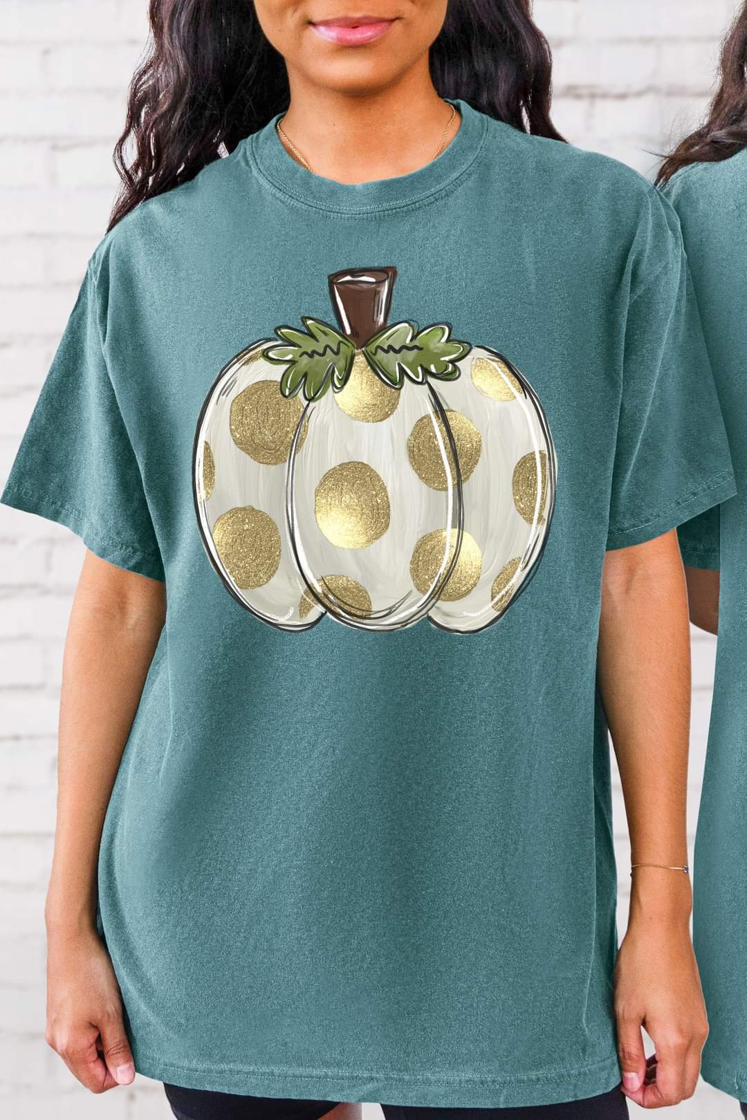 Gold Polka Dot Pumpkin Comfort Colors