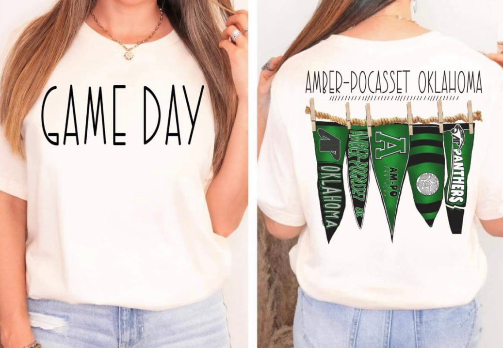 Game Day Amber-Pocasset Oklahoma Pennant Flags Comfort Colors