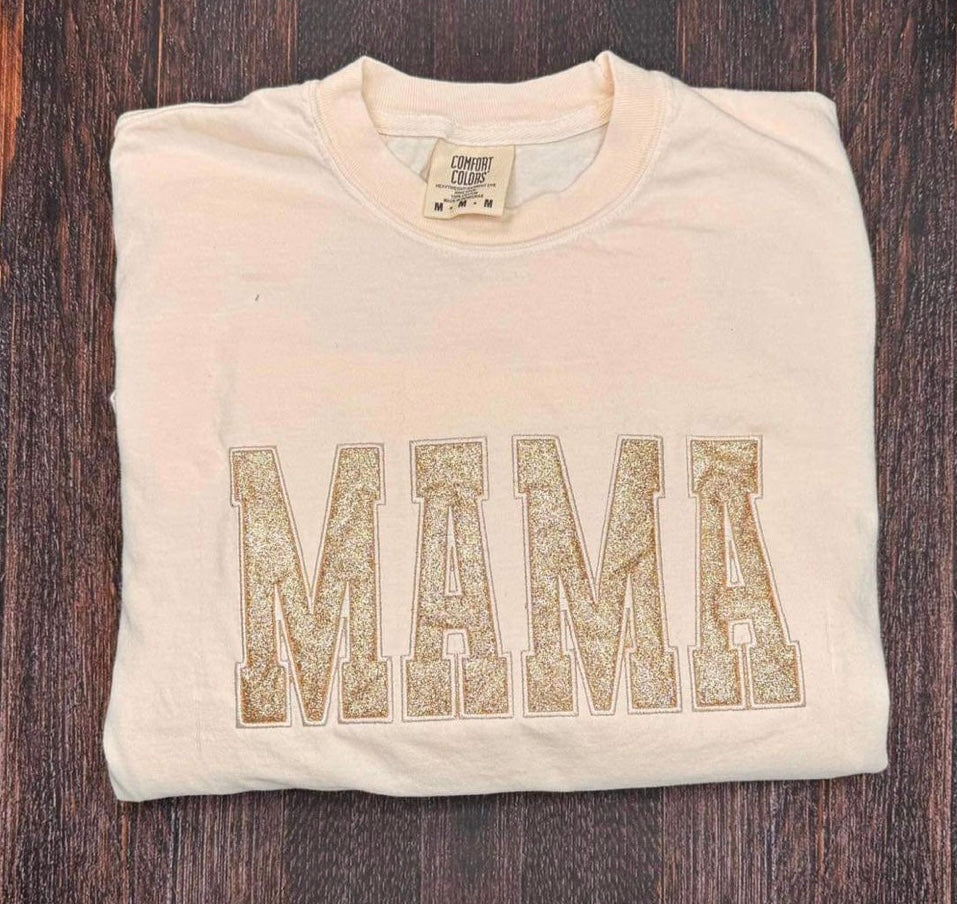 Custom Glitter Embroidery Comfort Colors Long Sleeve