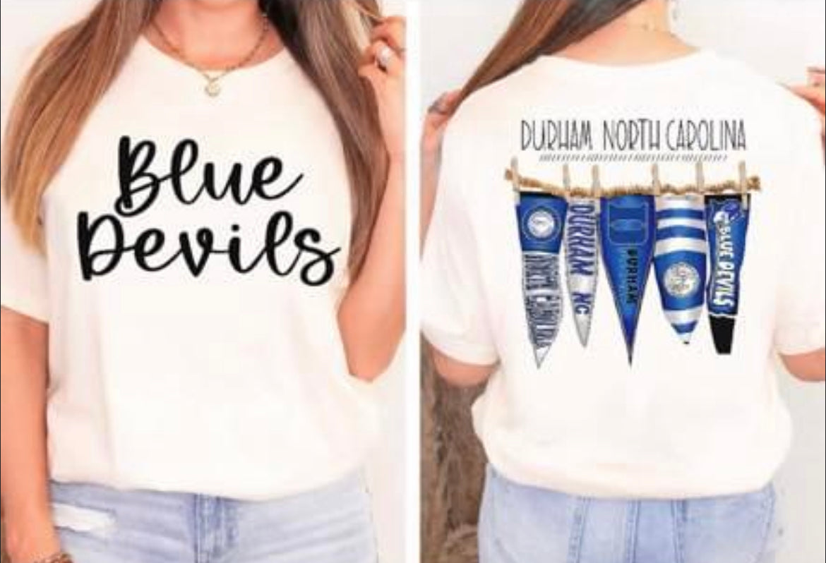 Durham North Carolina Blue Devils Pennant Flags Short Sleeve