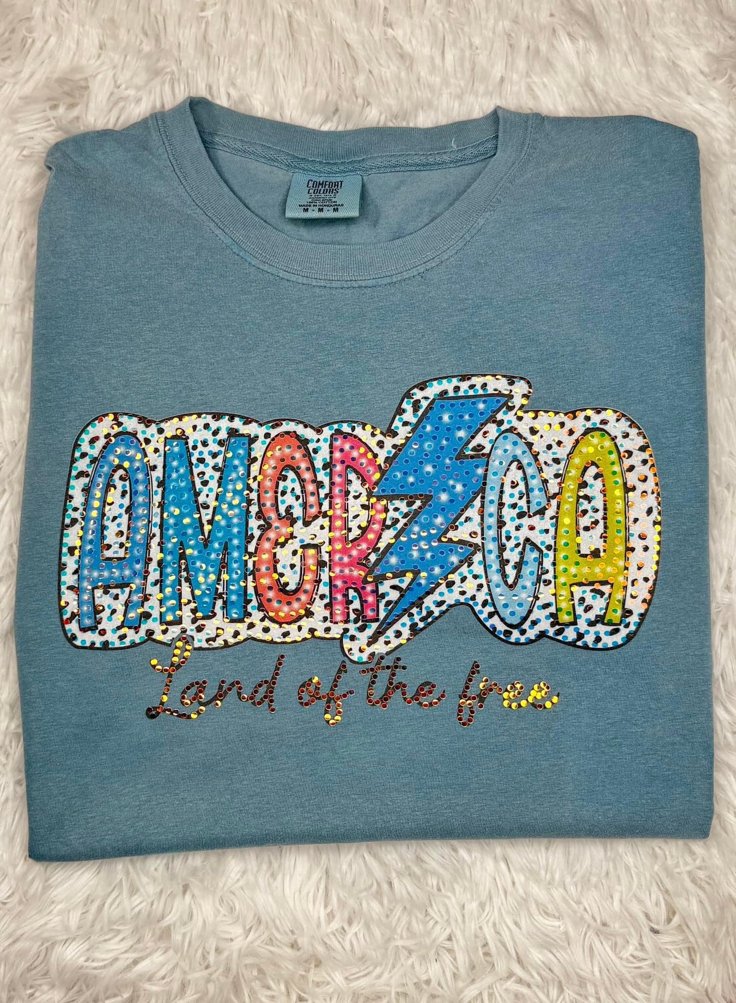 America Land Of The Free Spangle Comfort Colors