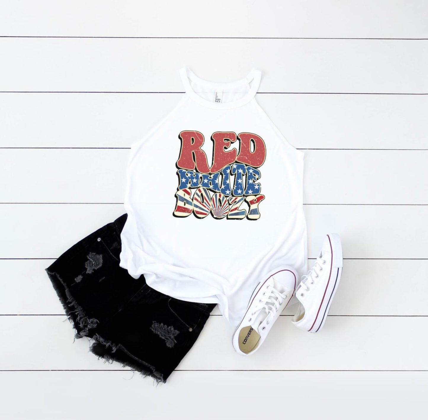 Red White Boozy Rocker Tank