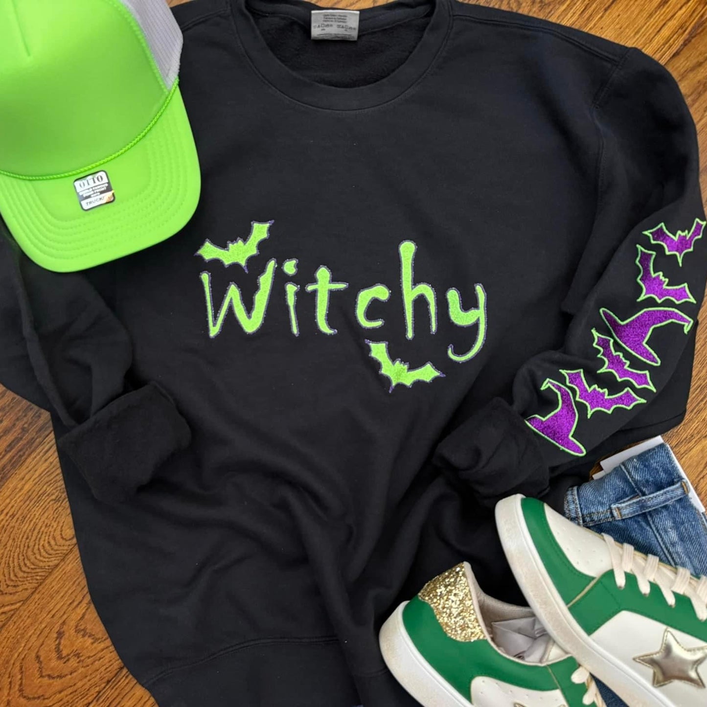 Witchy Glow In The Dark Glitter Embroidery