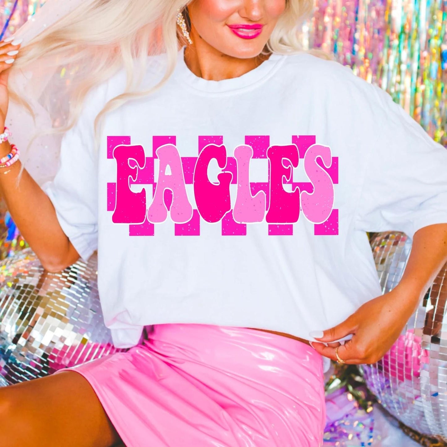 Custom School Checkered Mascot Name