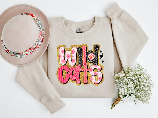 Custom Mascot Name Pink and Gold Fleece