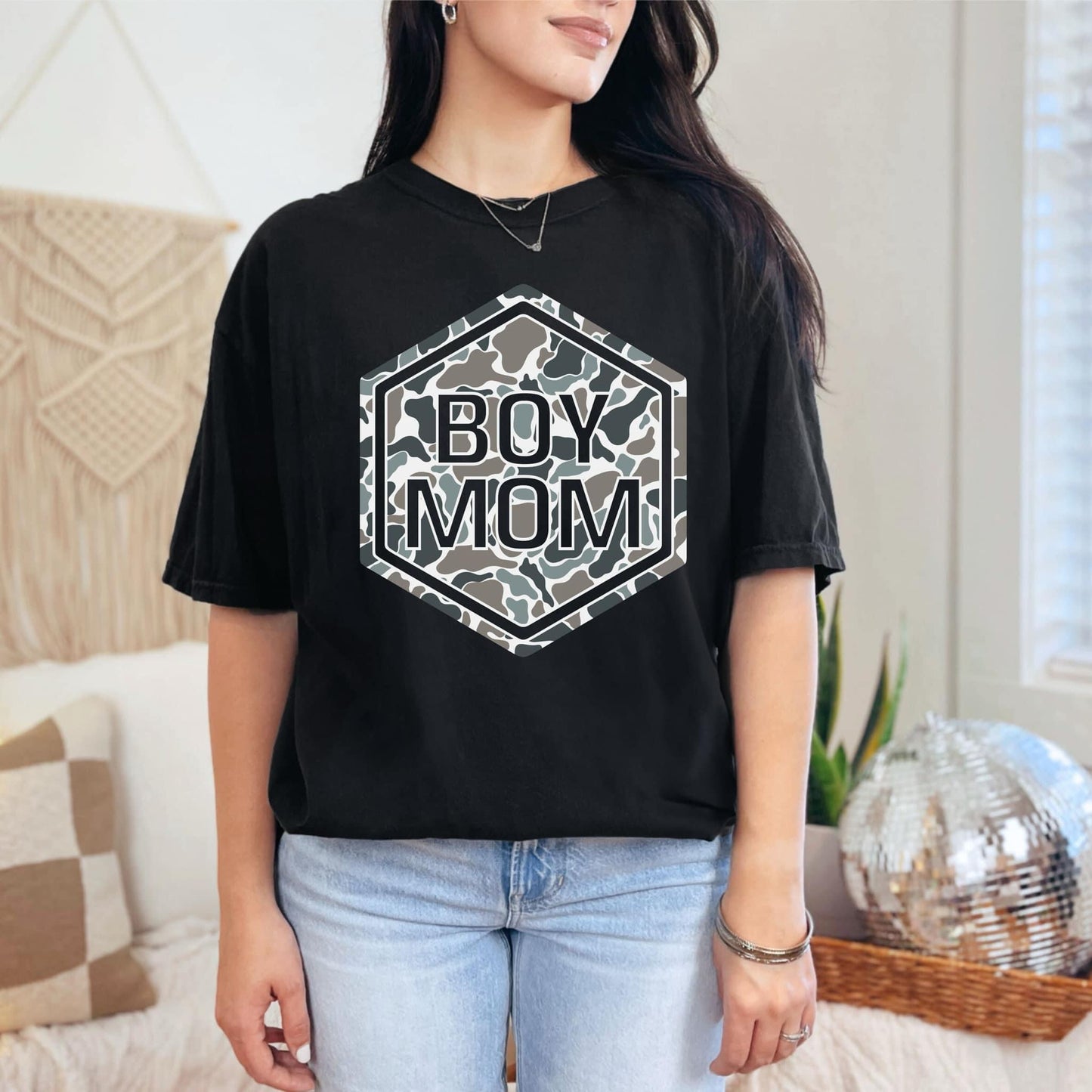Boy Mom Camo Badge