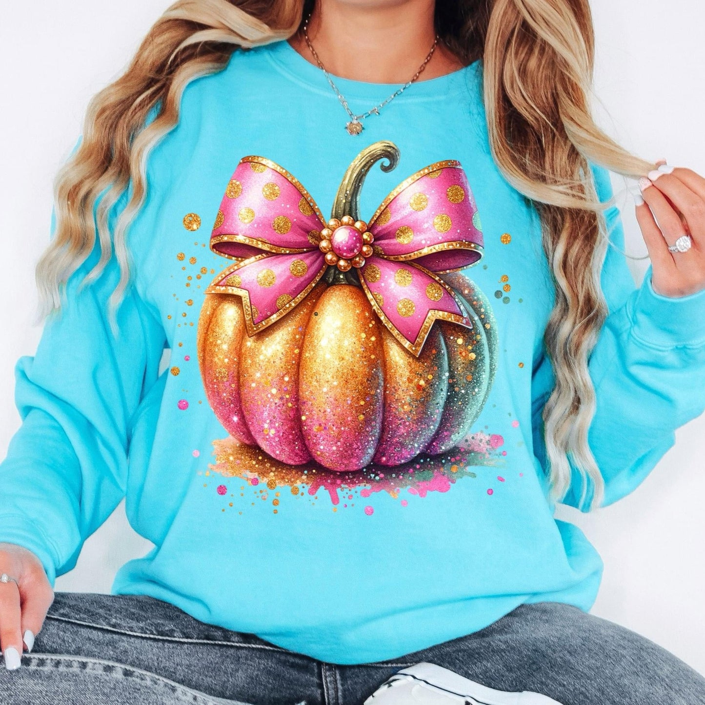 Gold And Pink Glitter Pumpkin