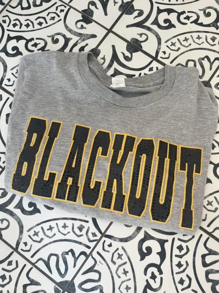 Blackout Black Spangle Gold Outline