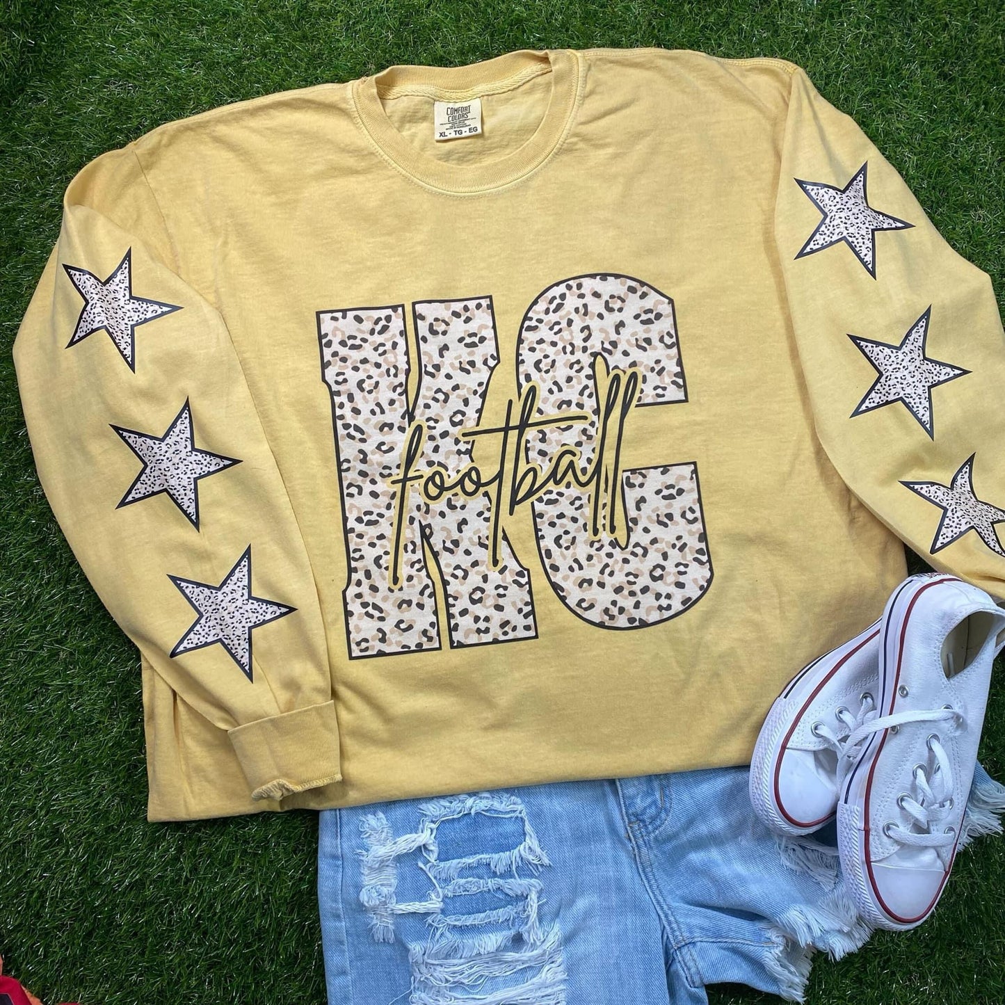 Custom initial leopard Star Sleeves