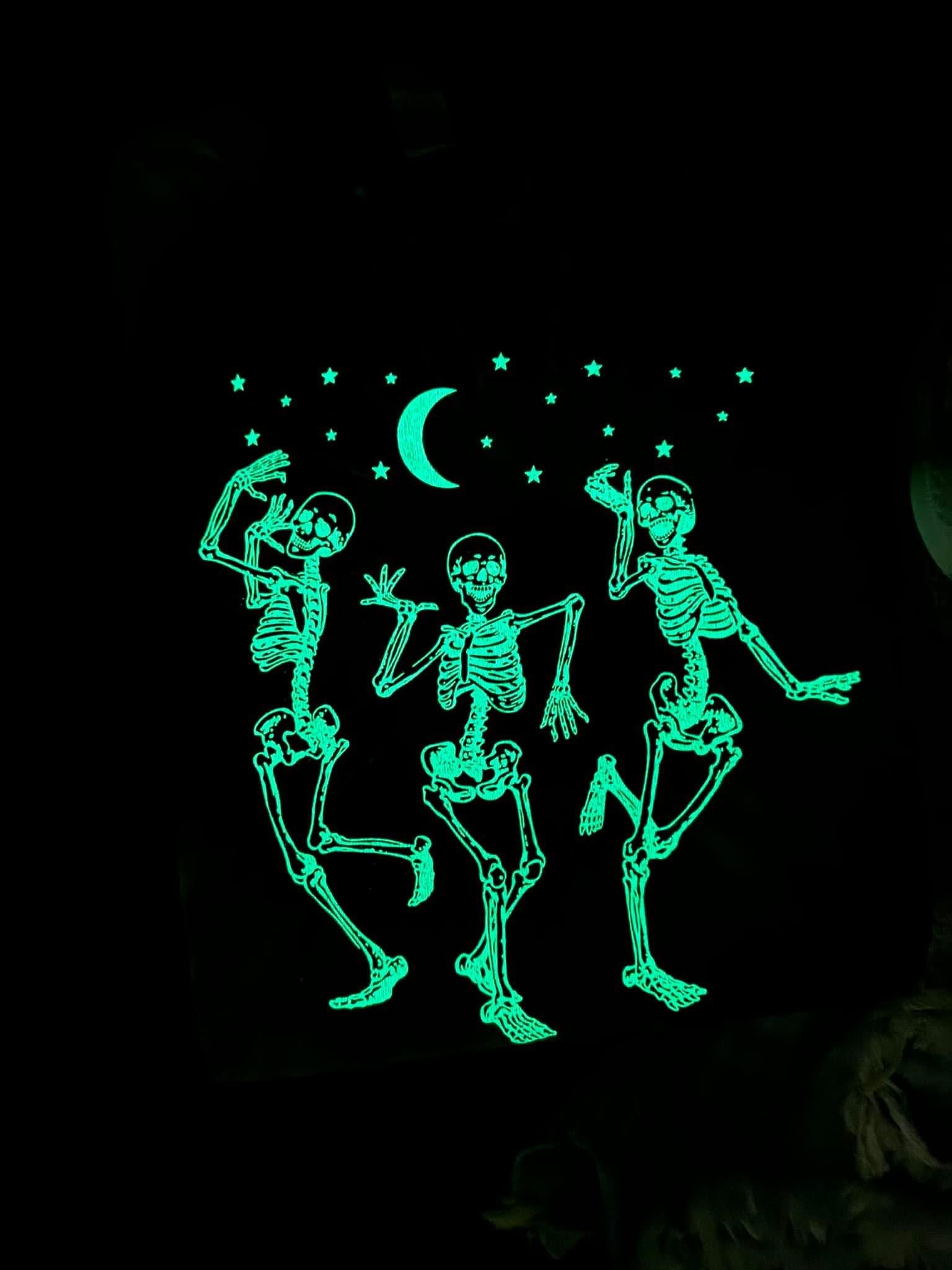 Glow In The Dark Dancing Skeletons Tie Dye