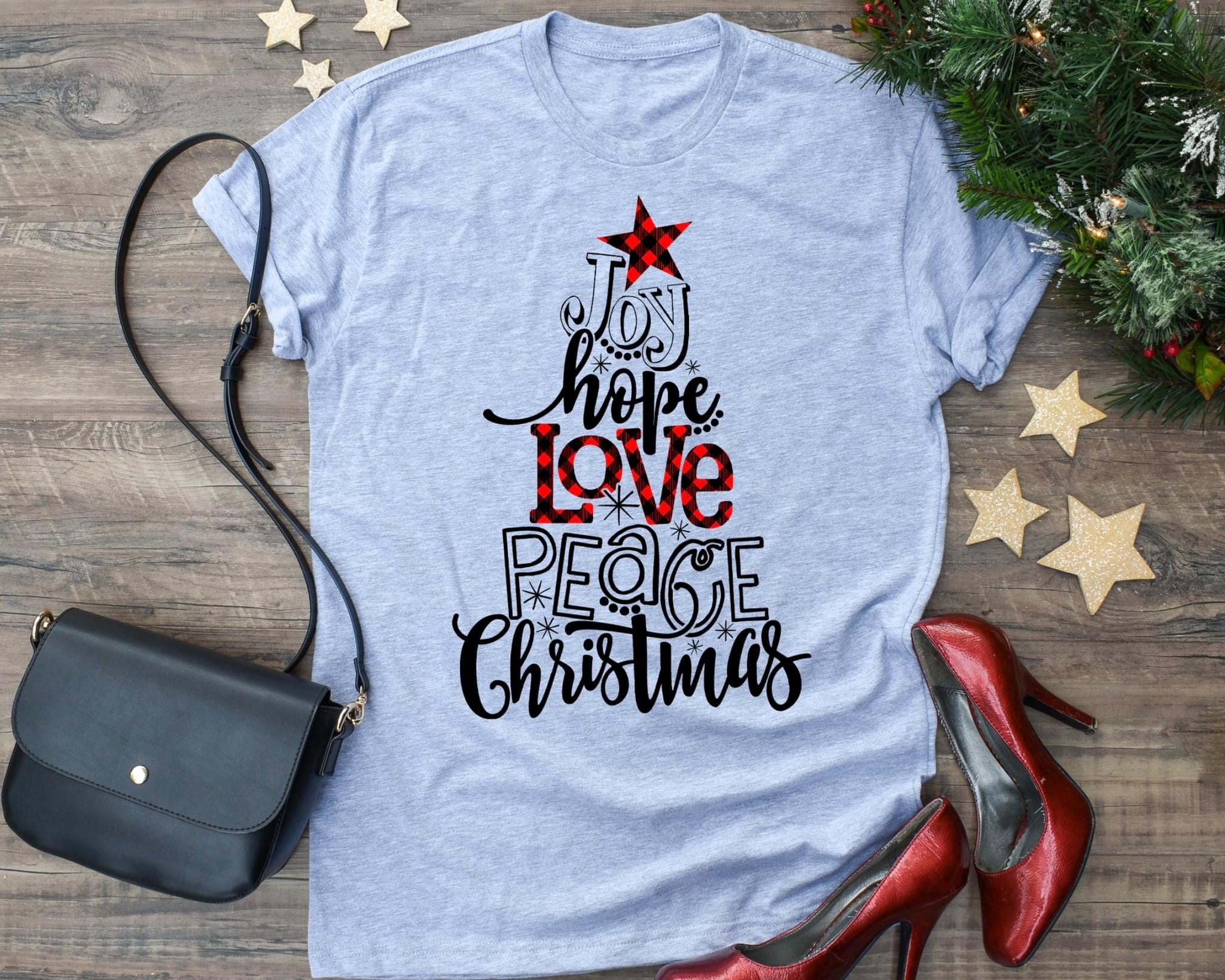 Joy Hope Love Buffalo Plaid