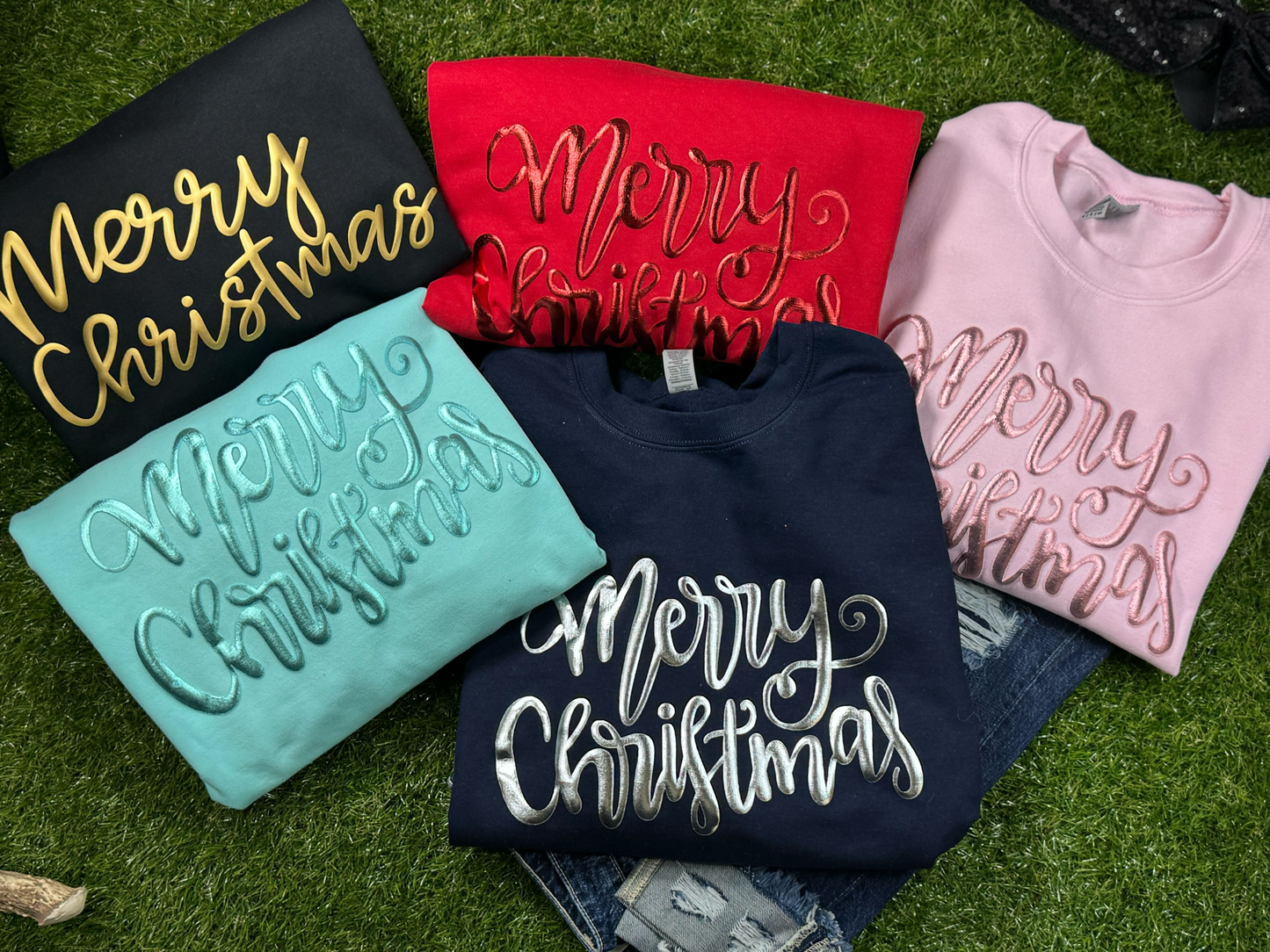 MERRY CHRISTMAS Metallic PUFF