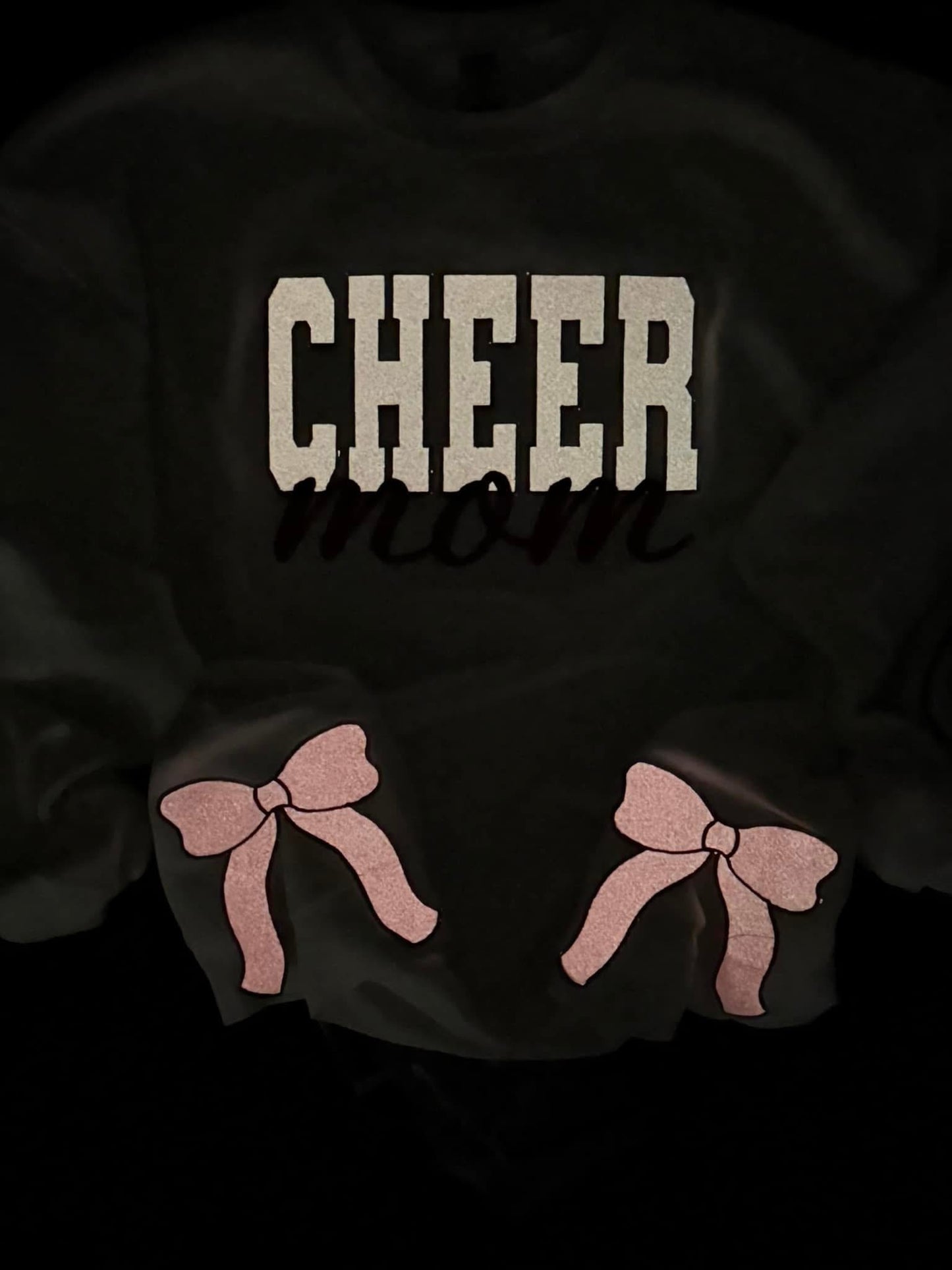 Cheer Mom Glow In The Dark Embroidery With Side Bows