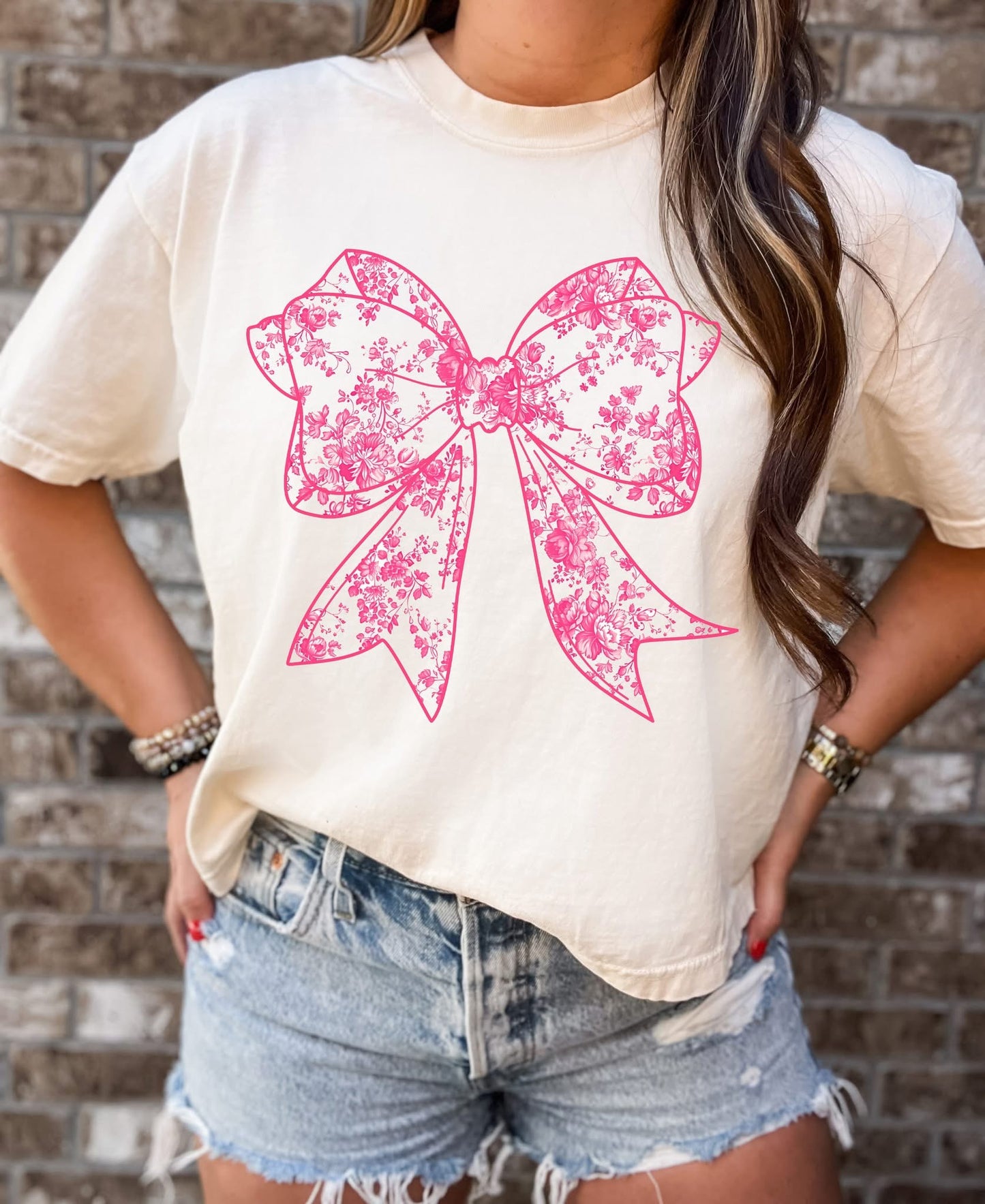 Pink Bow Boxy Crop