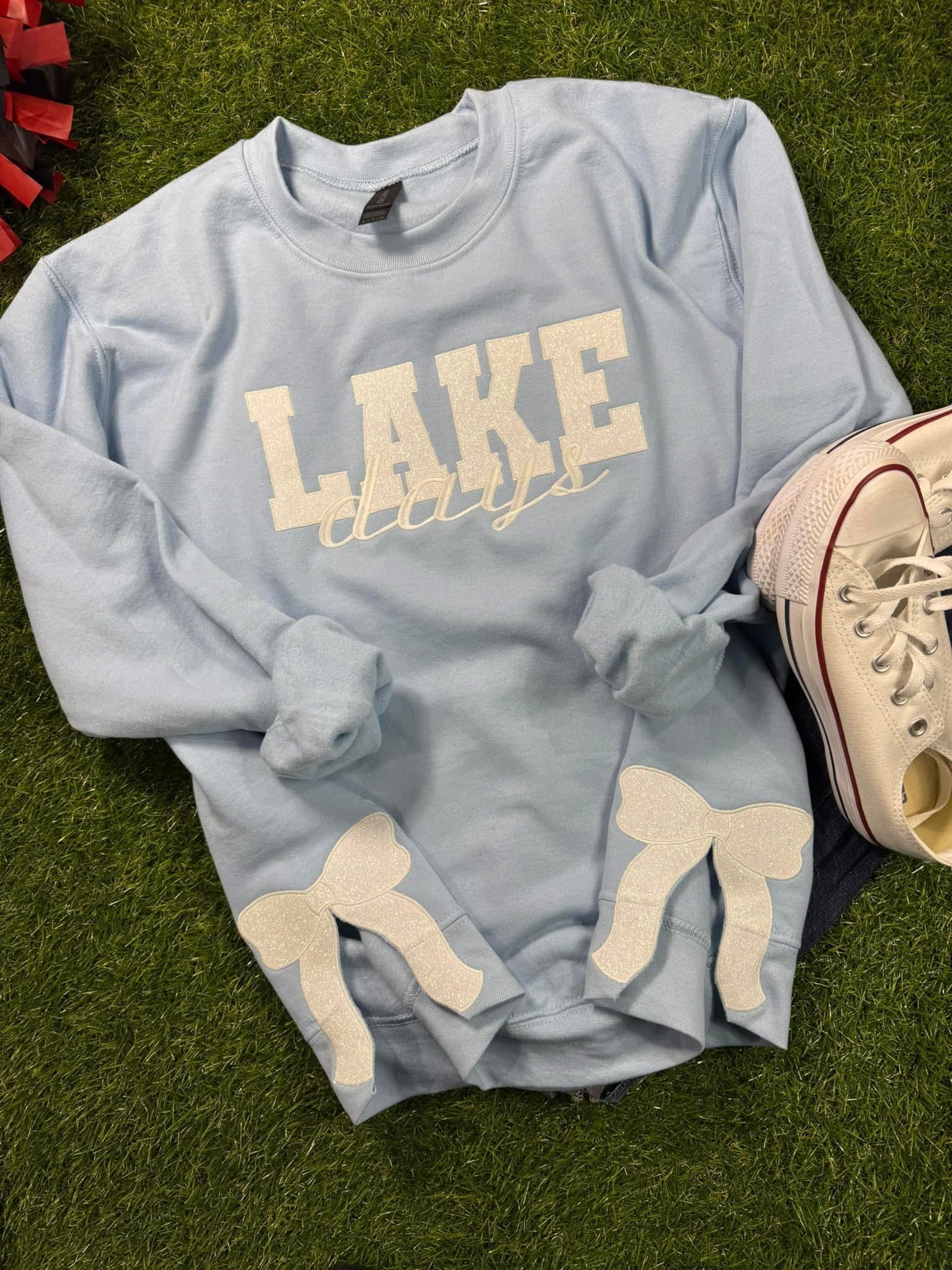 Lake Days Glow In The Dark Glitter Embroidery With Side Bows