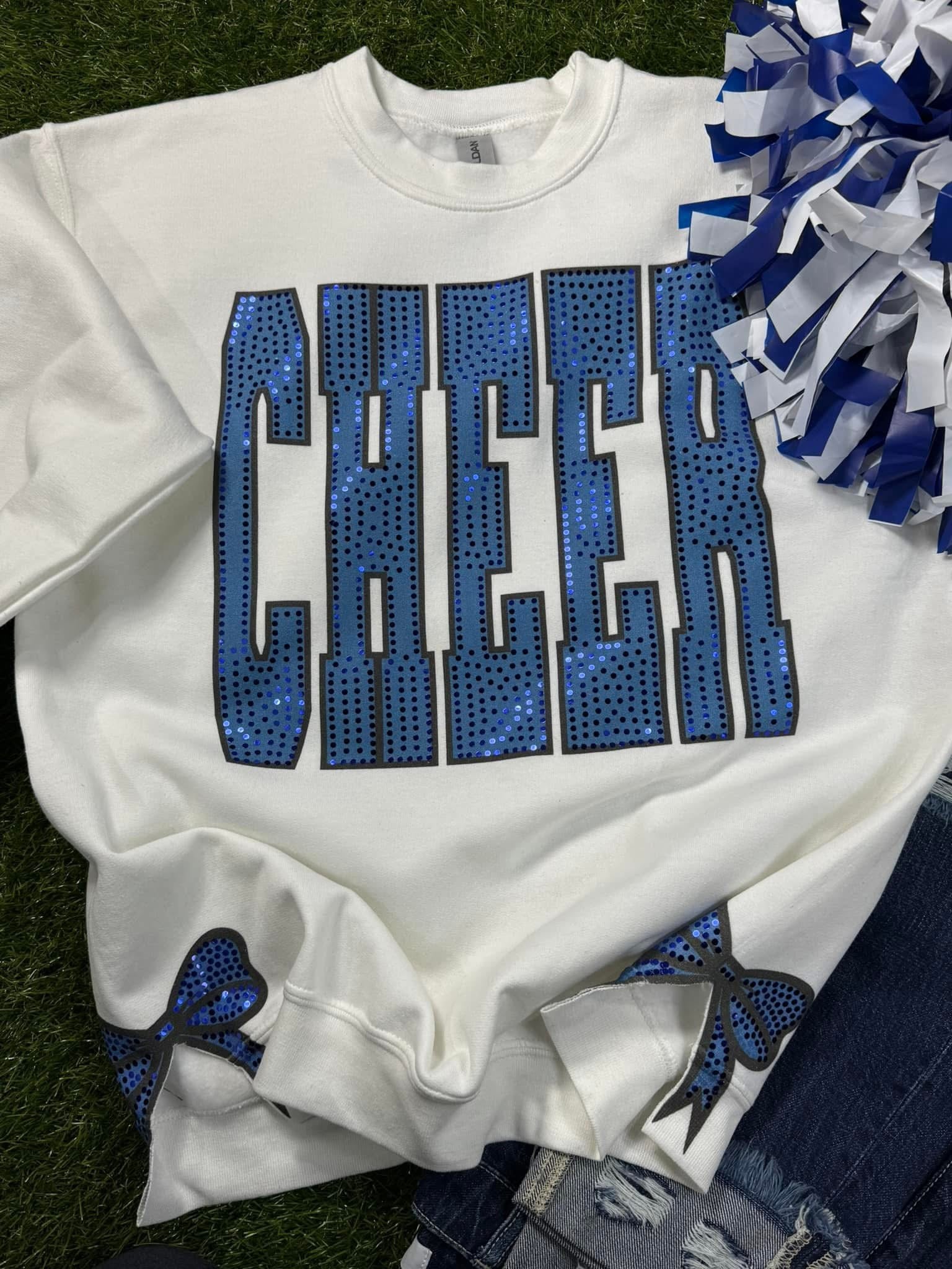 Cheer Royal And Black Spangle With Side Bows