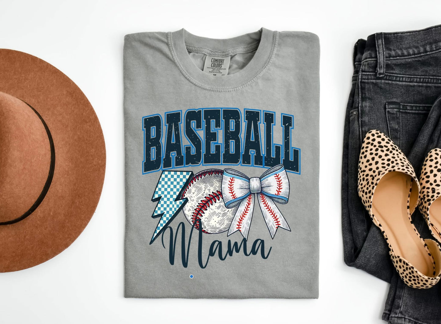 Baseball Mama Bow Comfort Colors