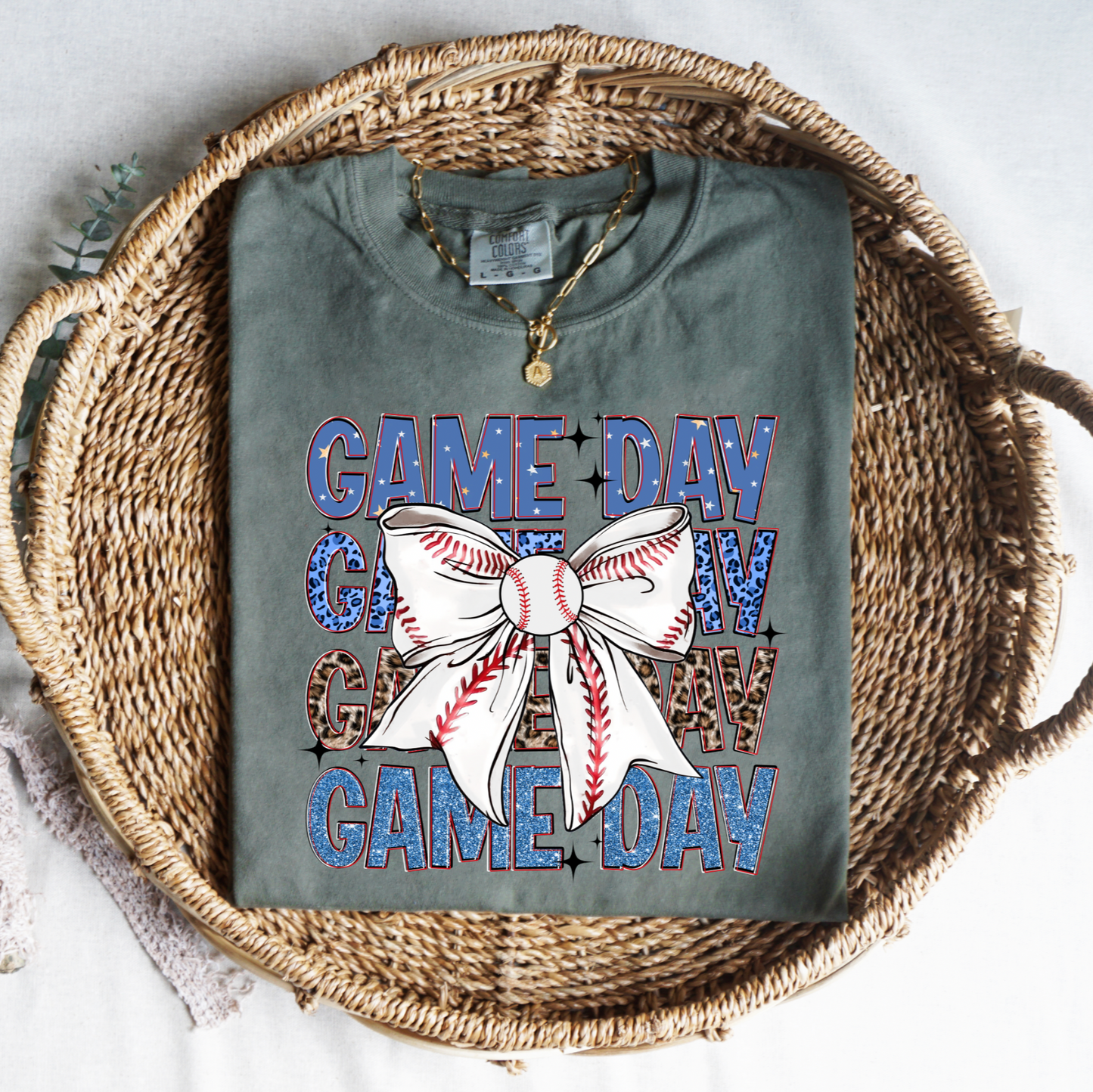 Gameday Leopard Baseball Bow Comfort Colors