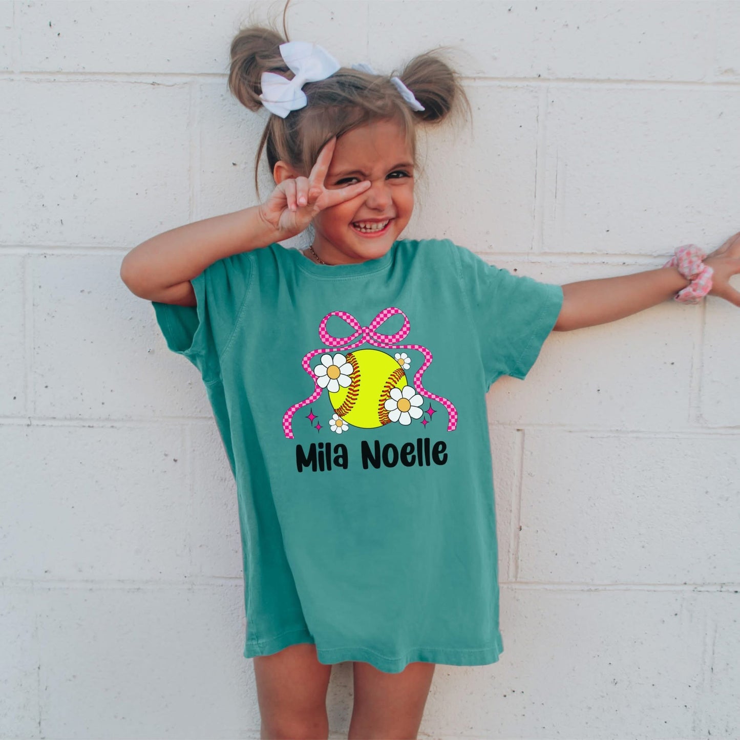 Custom Name Softball Black Font