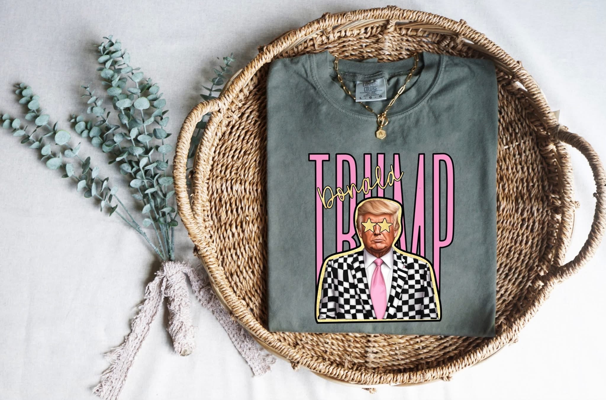 Donald Trump Pink Checkered