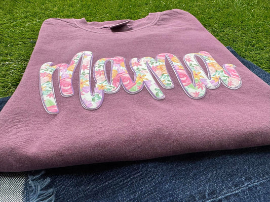 Mama Pink Floral Printed Puff