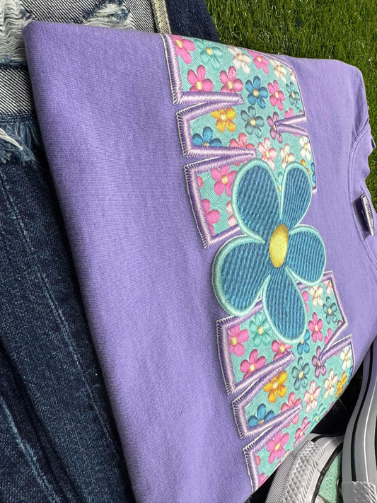 MOM Large Flower Printed Puff