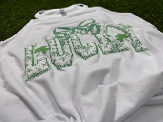 Lucky Bow Printed Puff Rocker Tank