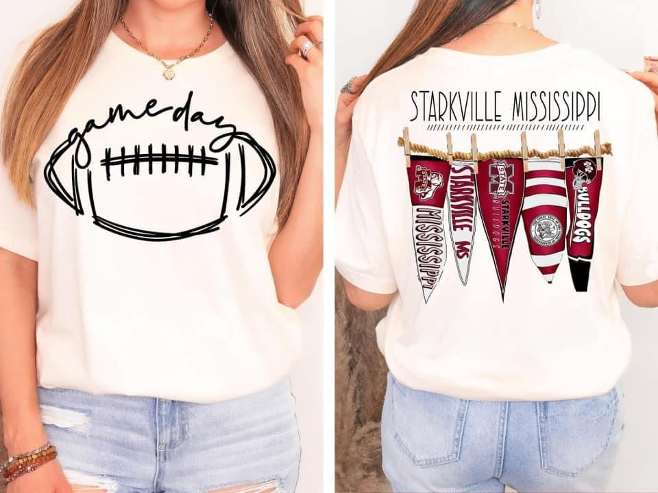 Starkville Mississippi Pennant Flags Comfort Colors