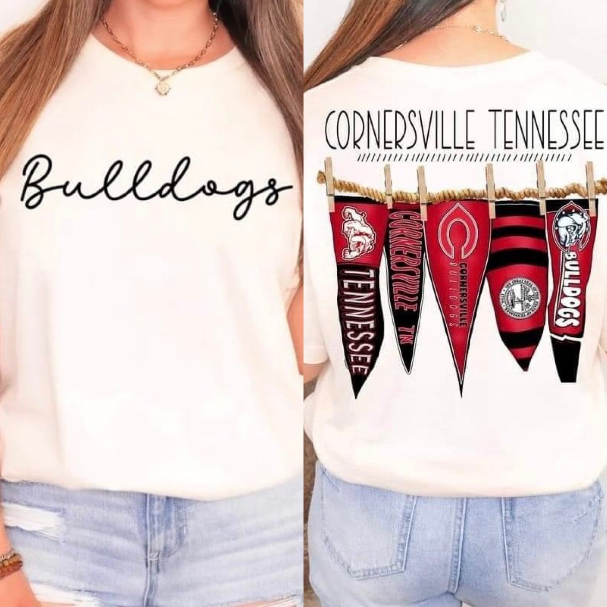 Cornersville Tennessee Bulldogs Pennant Flags Comfort Colors