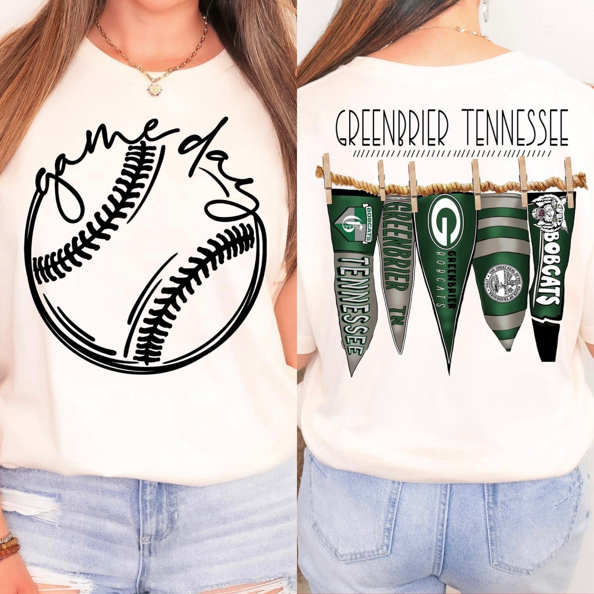 Greenbrier Tennessee Baseball Pennant Flags Comfort Colors