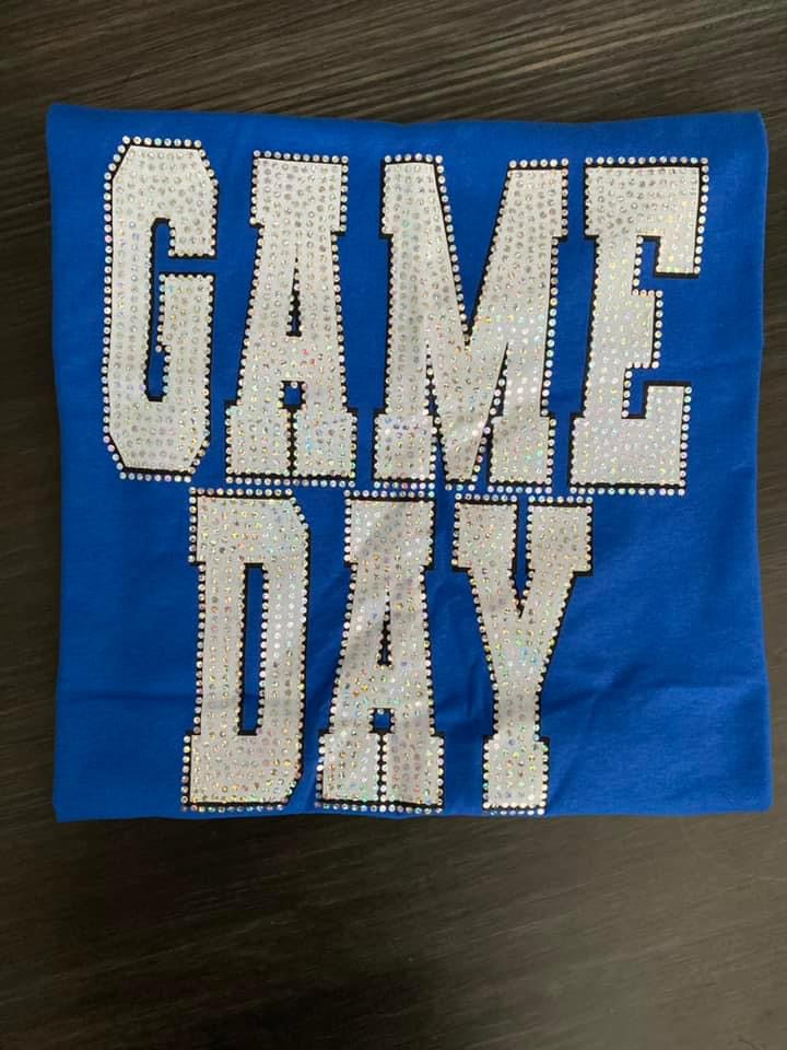 White Inside Black Outline Game Day Spangle Comfort Colors