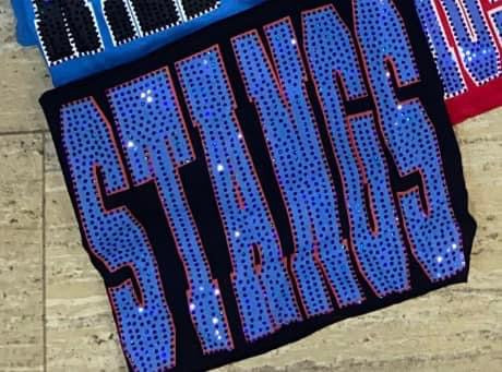 Stangs Royal Inside Red Outline Spangle Comfort Colors