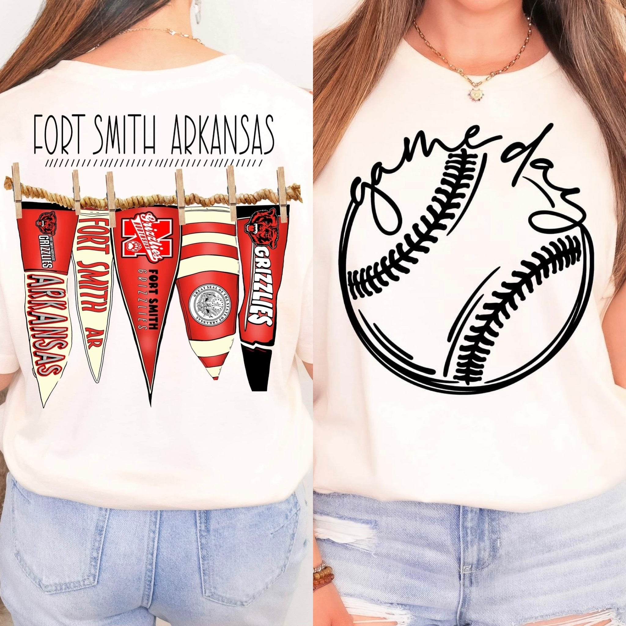 Fort Smith Arkansas Softball Pennant Flags Comfort Colors