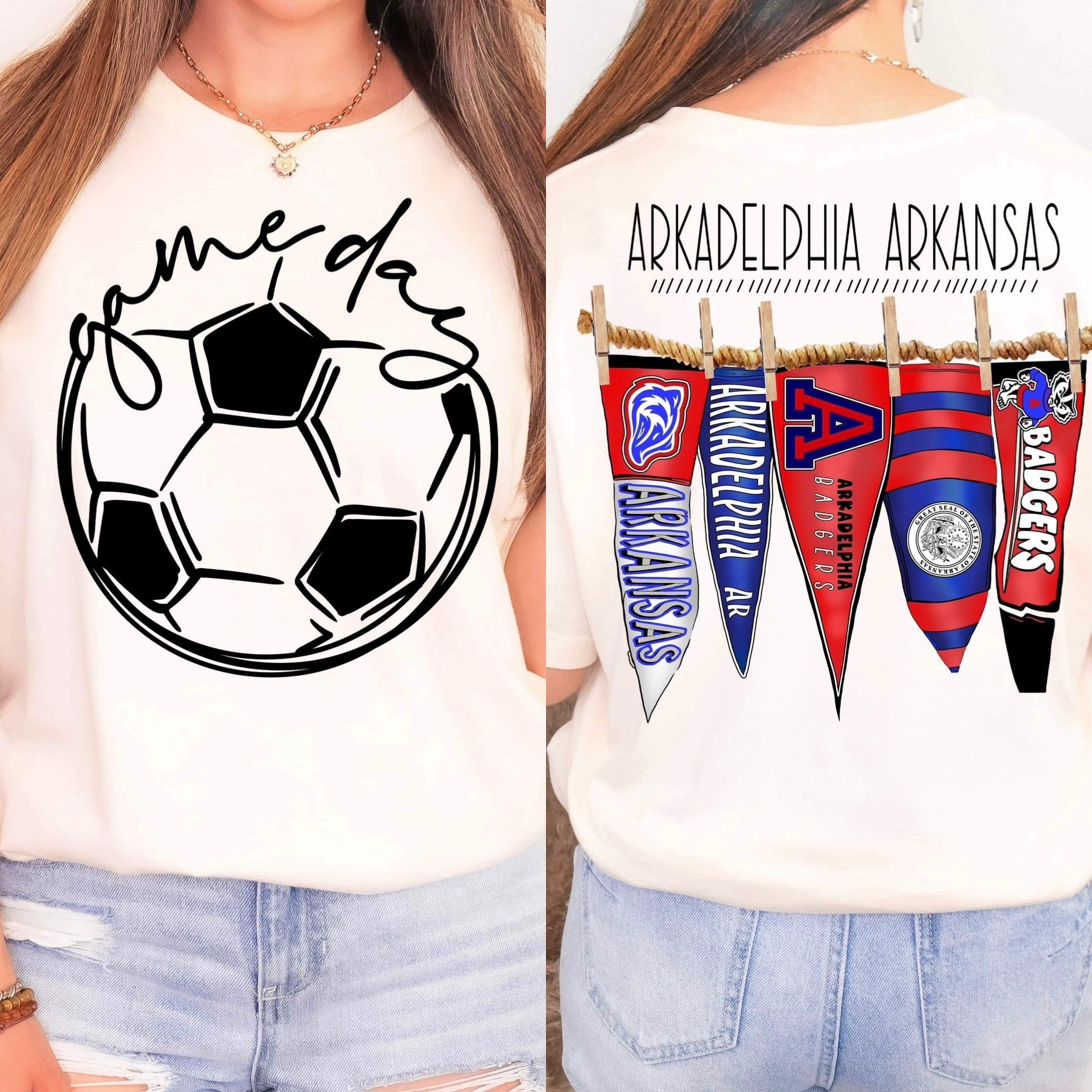 Arkadelphia Arkansas Soccer Pennant Flag Comfort Colors