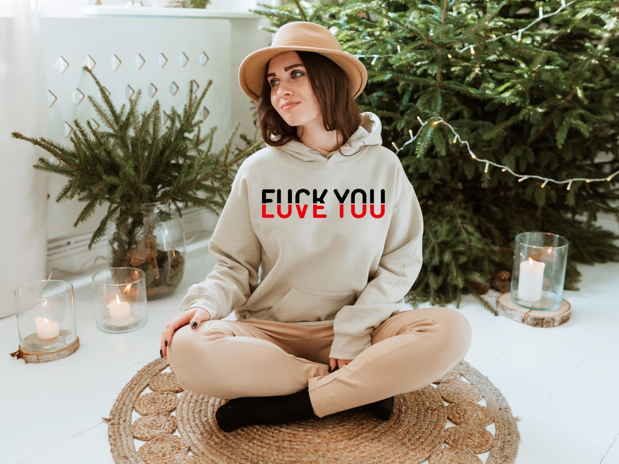 Fuck You Love You Hooded Fleece