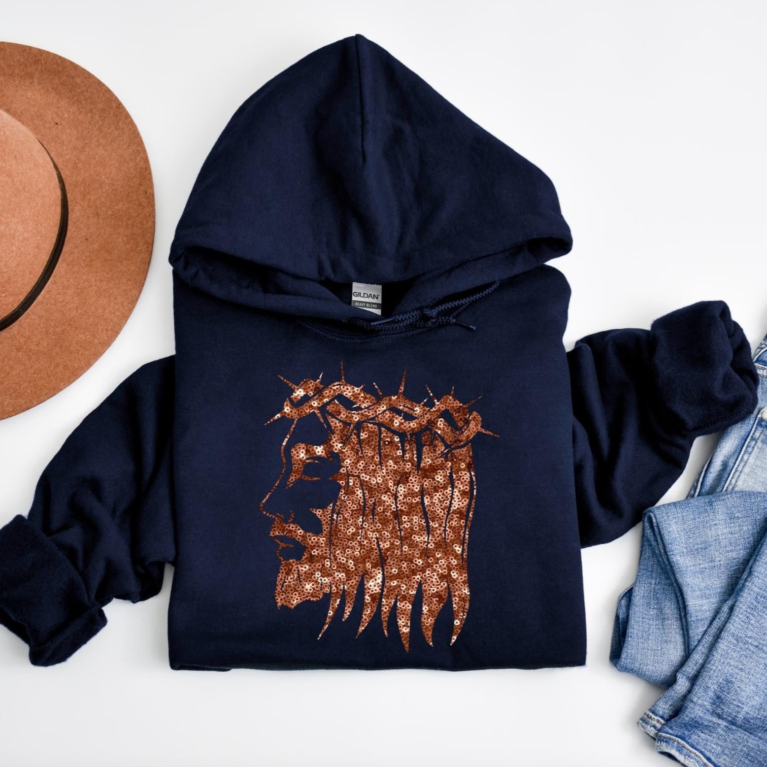 Jesus Face Hooded Fleece