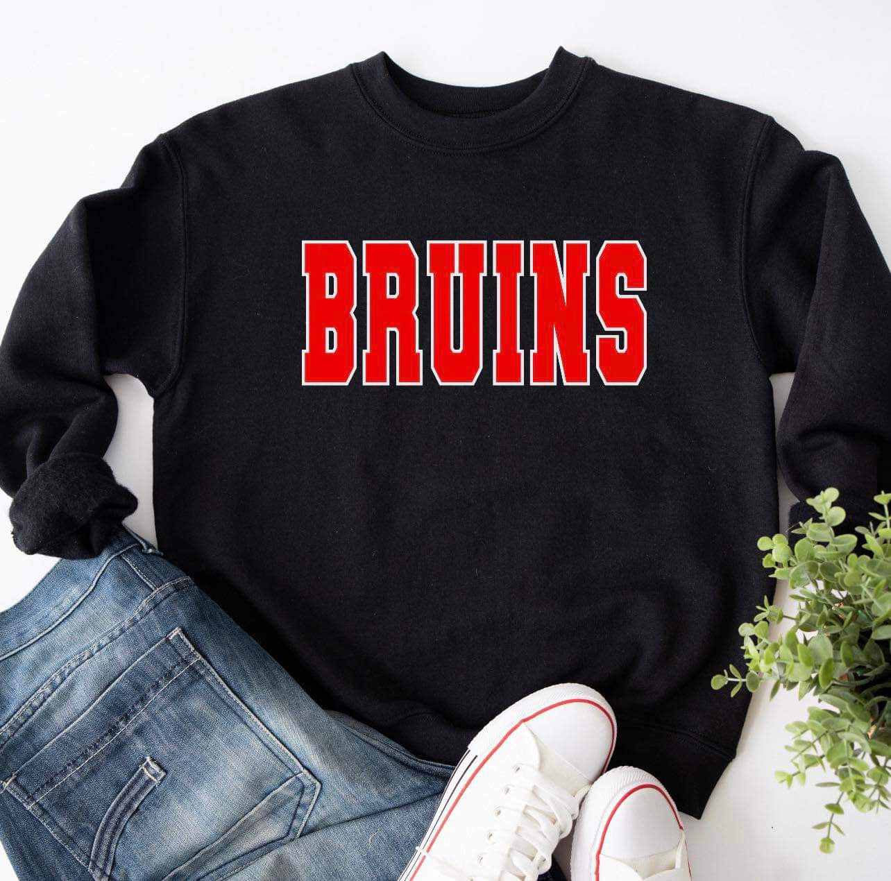Bruins Red Inside White Outline Spangle