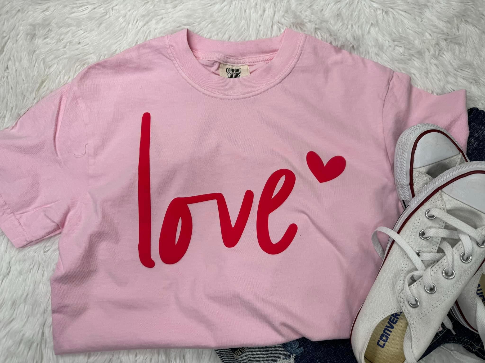 Love Red Puff Comfort Colors