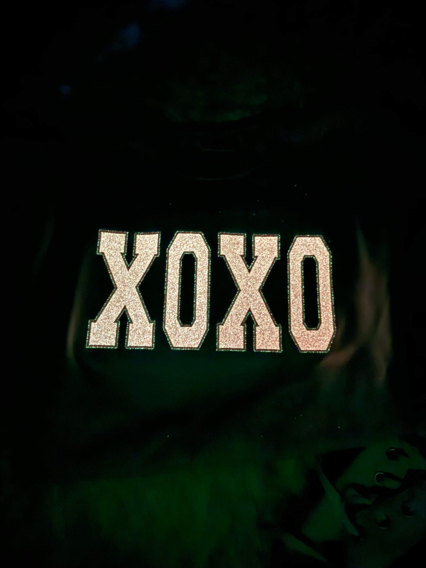 XOXO Glitter Embroidery Glows In The Dark