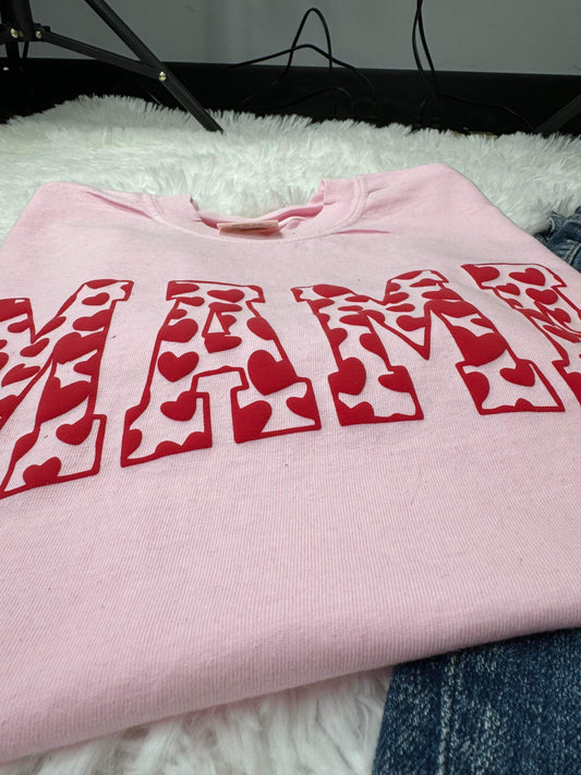 Custom Heart Printed Puff Comfort Colors