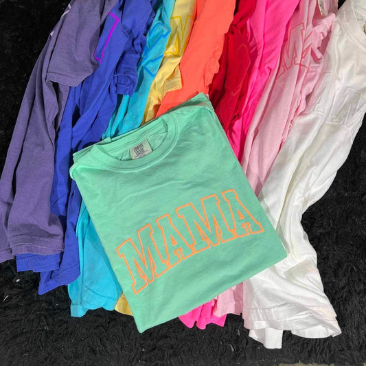 Custom Varsity Outline Name Puff Comfort Colors